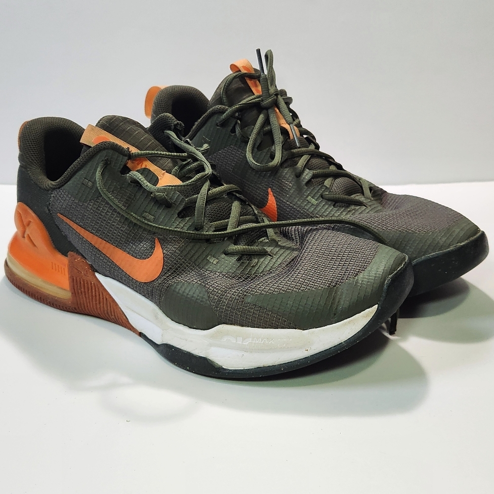 Men 11.5 Nike Air Max Alpha Trainer 5 Cargo Khaki Safety Orange Sneaker Shoes
